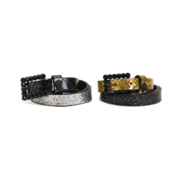 Kurt Geiger Glitter 2 piece Belts - Picture 4 of 10